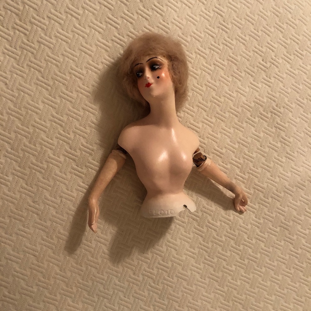 Bisque Half Doll 1900 6” Tall